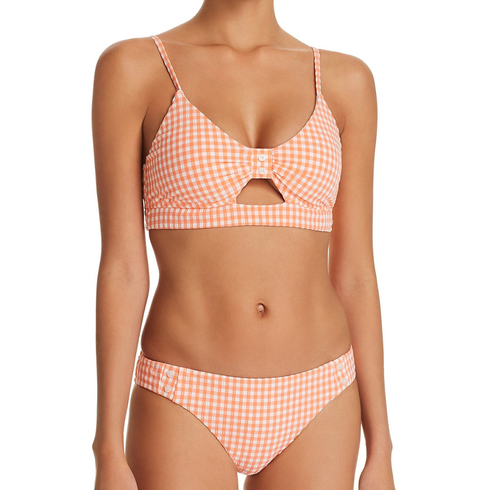 ✨ Nanette Lepore Orange White Gingham Bikini (NWT)